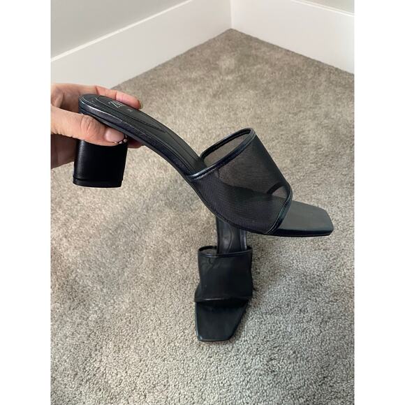 Zara Women's Mesh Heeled Sandals, Black Size 38 (7.5-8) - Picture 3 of 5